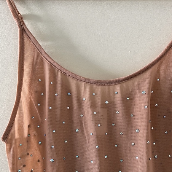 Forever 21 Rhinestone Sheer Mesh Bodysuit - NWT, M - Picture 5 of 7